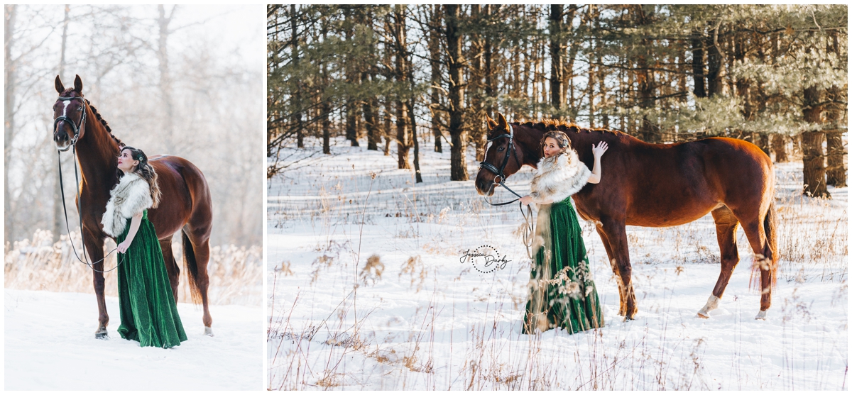 vintage inspired horse and rider portraits in the forest